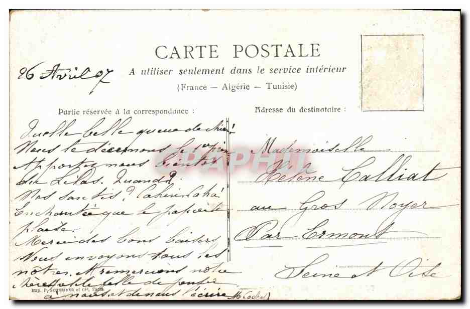 CPA Paris Eglise Notre Dame Ile St Louis — Verso
