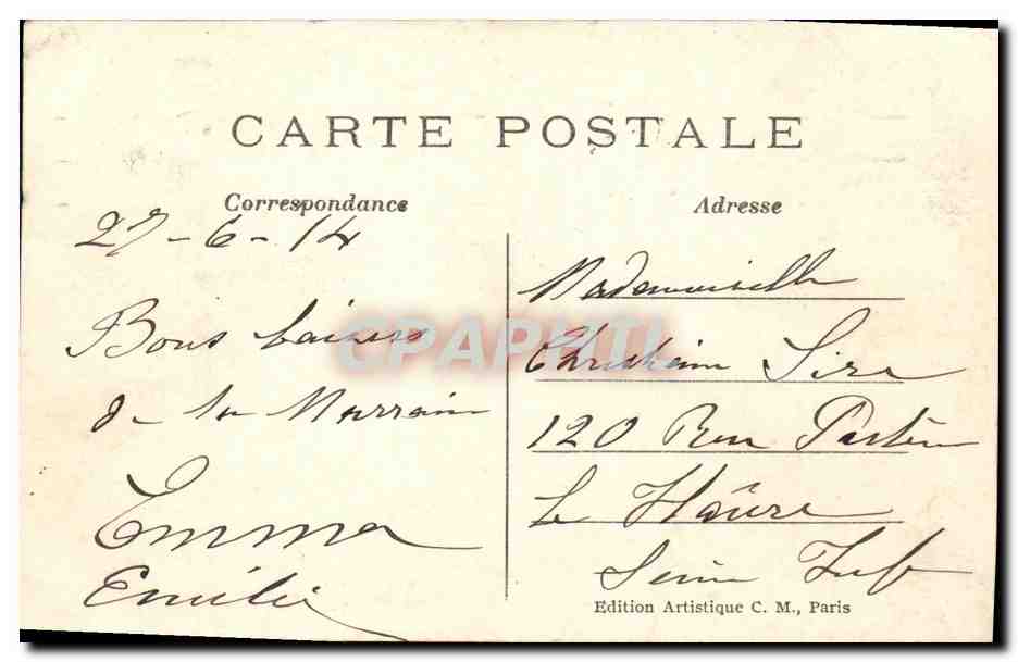 CPA Paris Eglise Notre Dame La Prefecture — Rückseite