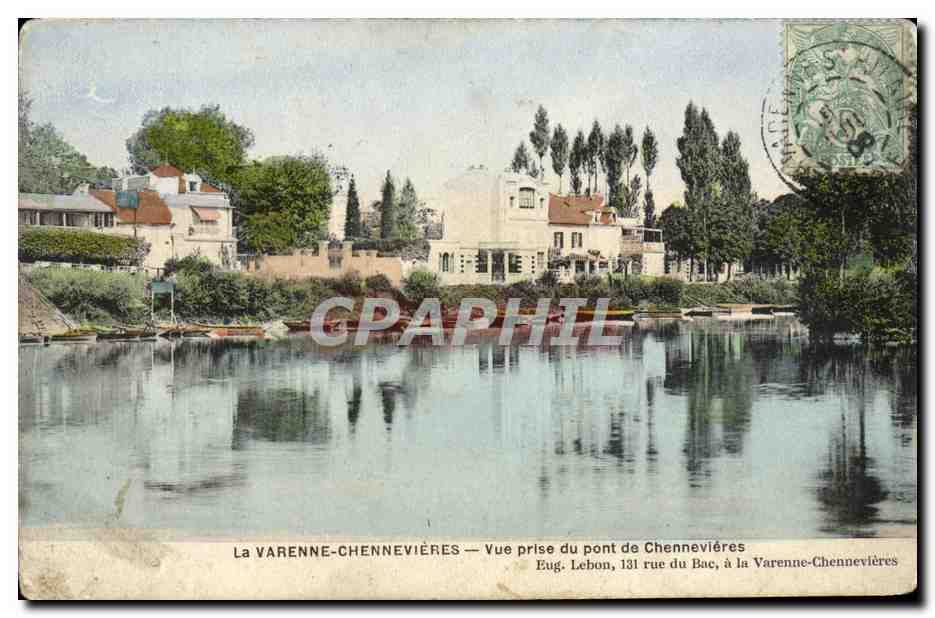 La VARENNE-CHENNEVIÈRES — Vue prise du pont de Chennevières — Eug. Lebon, 131 rue du Bac