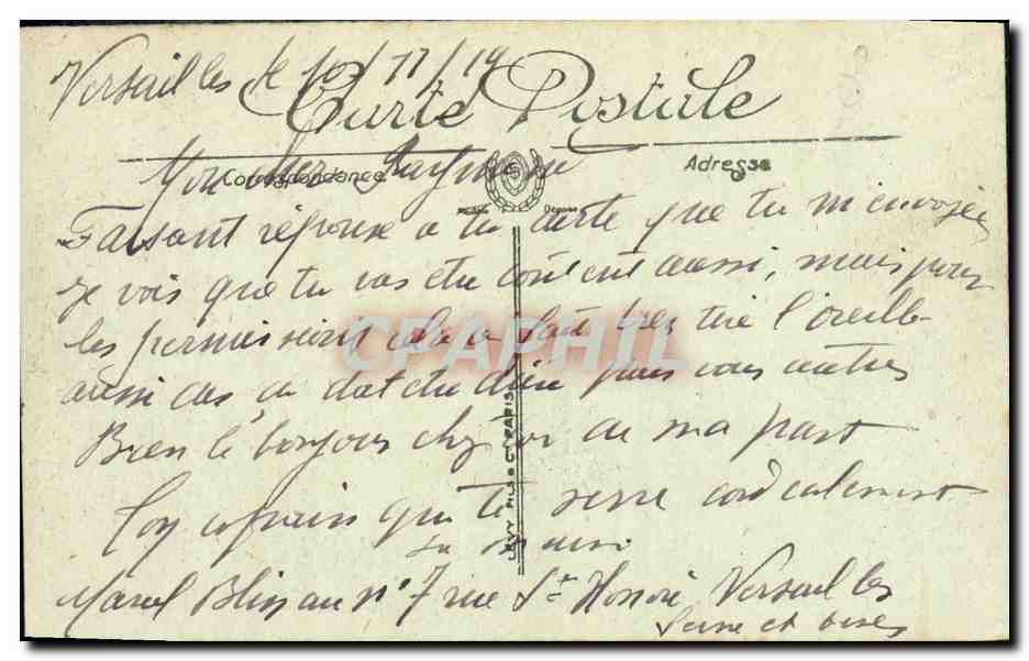 Versailles — Le Palais du Grand Trianon et les Jardins — LL. n° 296 — Verso