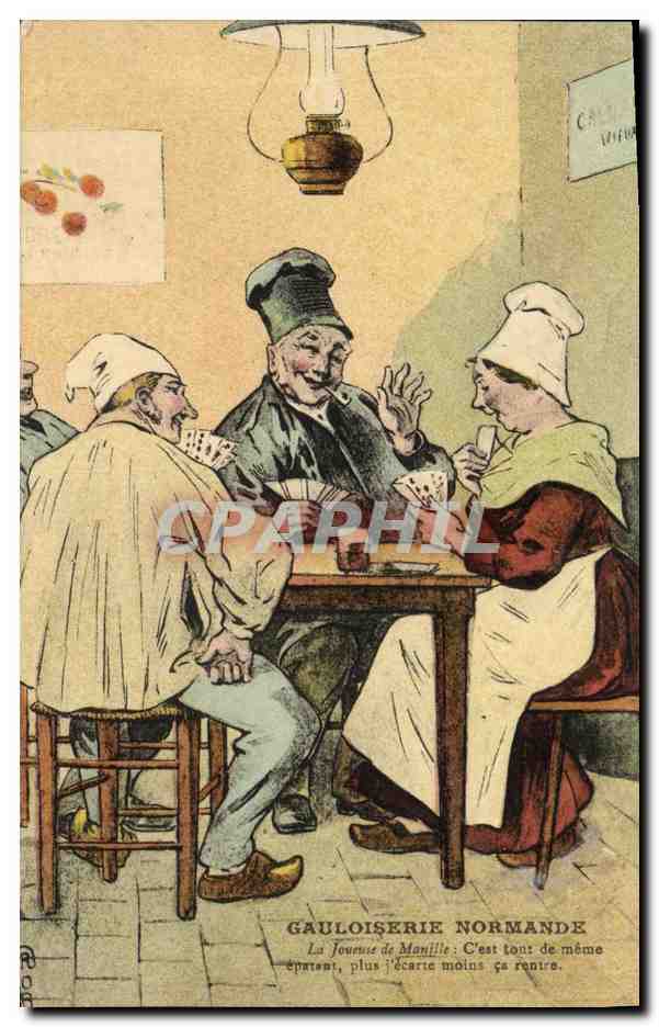 Gauloisserie Normanda — La Giocatrice di Manille: È comunque impressionante, più io allargo meno entra. — Editore non visibile, numero di serie non visibile