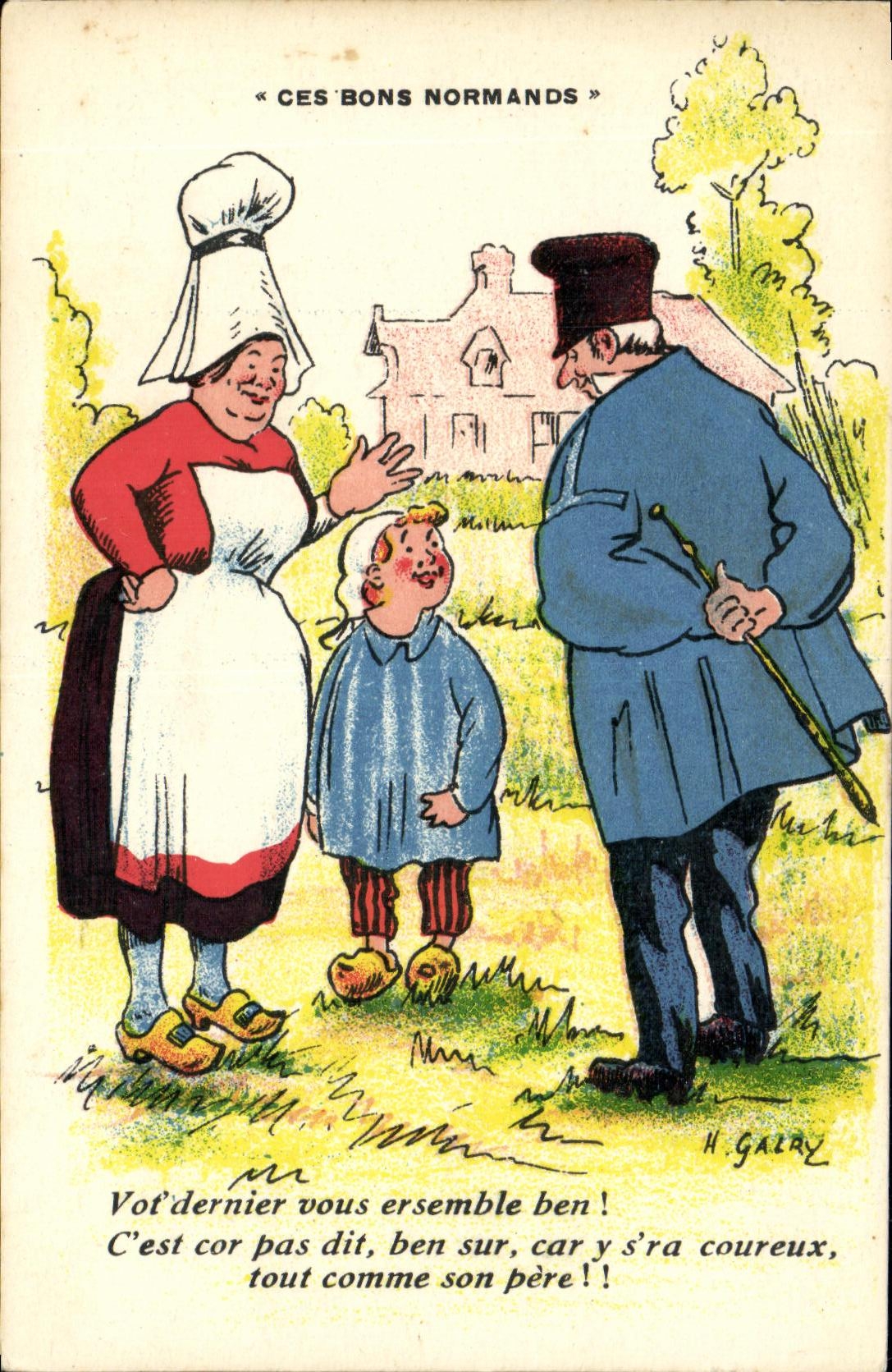 CPA Ces Bons Normands Normandie Folklore Costume
