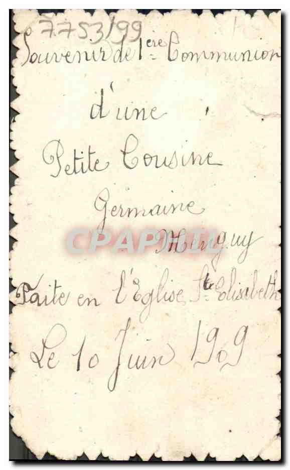 Chromo Souvenir De Communion — Verso