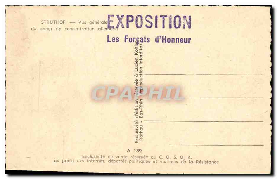 CPA Struthof Vue generale du camp de concentration allemand Militaria  — Rückseite