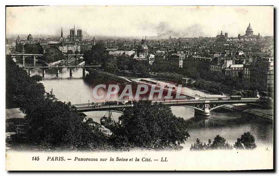 CPA Paris Panorama sur la Seine et la Cite