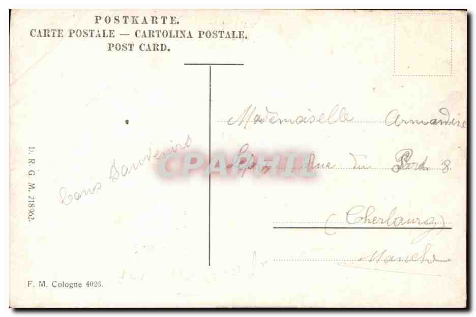 À la rive — W. Roelofs — F. M. Cologne 4026 — Verso