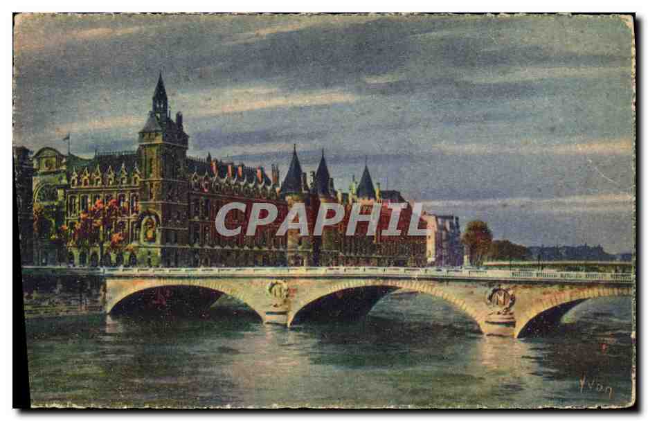 CPA Paris En Flanant Le Palais de Justice et le pont au change