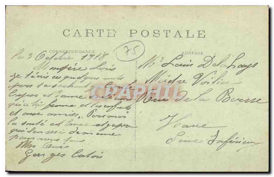 CPA Paris Vue Generale vers la Montagne Ste Genevieve — Rückseite