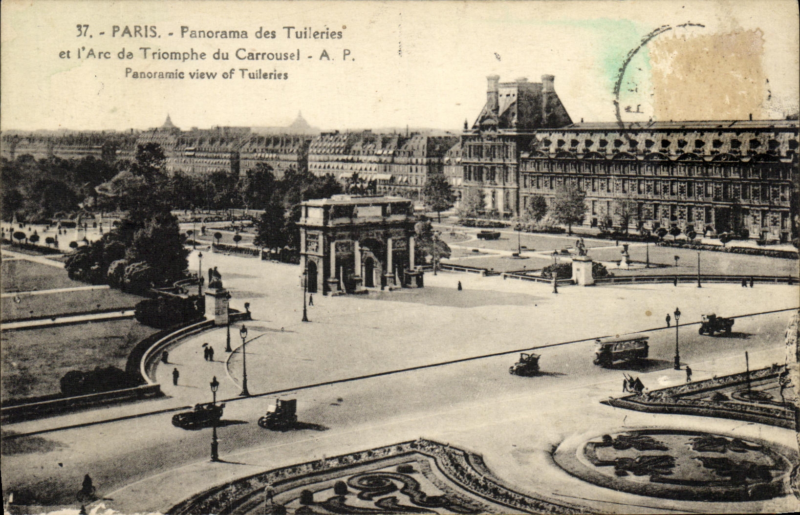 CPA Paris Panorama des Tuileries et l Arc de Triomphe du Carrousel
