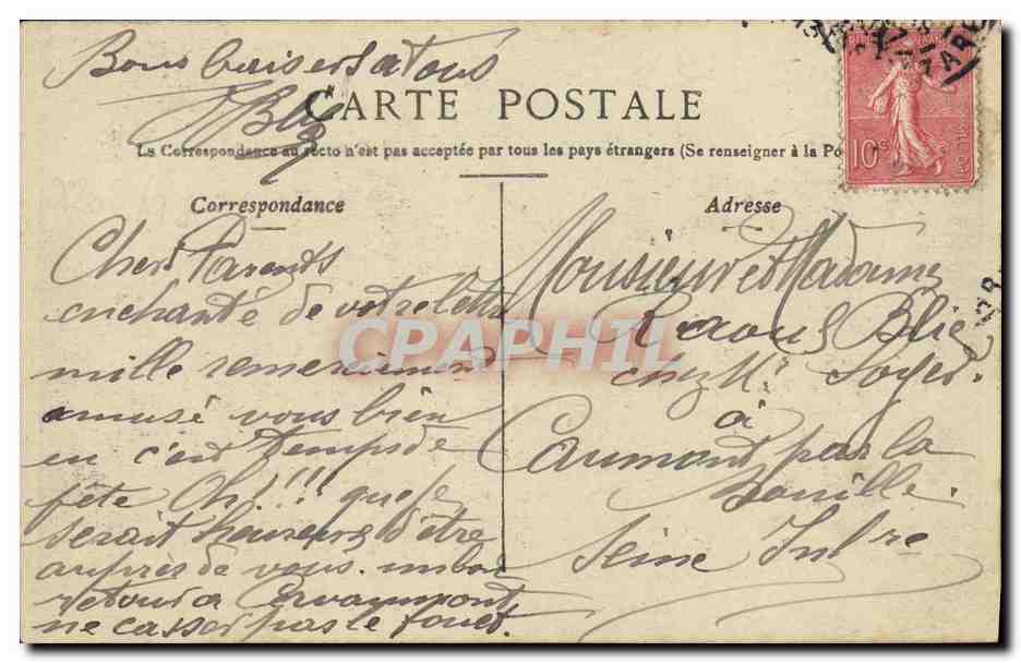 CPA Paris Allee Centrale du Jardin des Tuileries — Verso