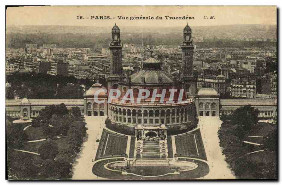 CPA Paris Vue generale du Trocadero