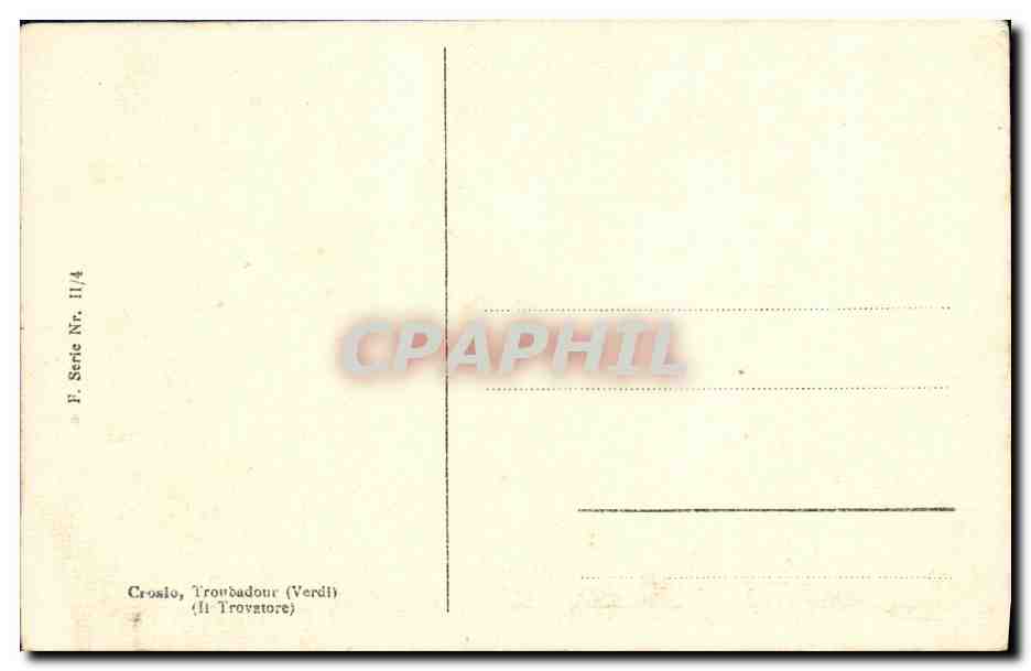 CPA Crosio Troubadour — Verso