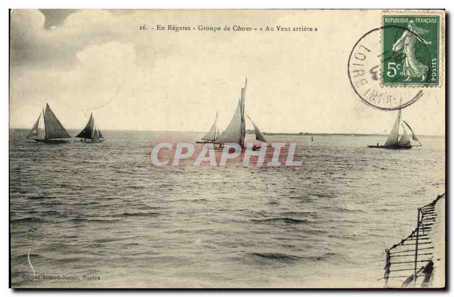 Régates - Groupe de Côtres - « Au Vent arrière » — Édition Arnaud-Nozais, Nantes