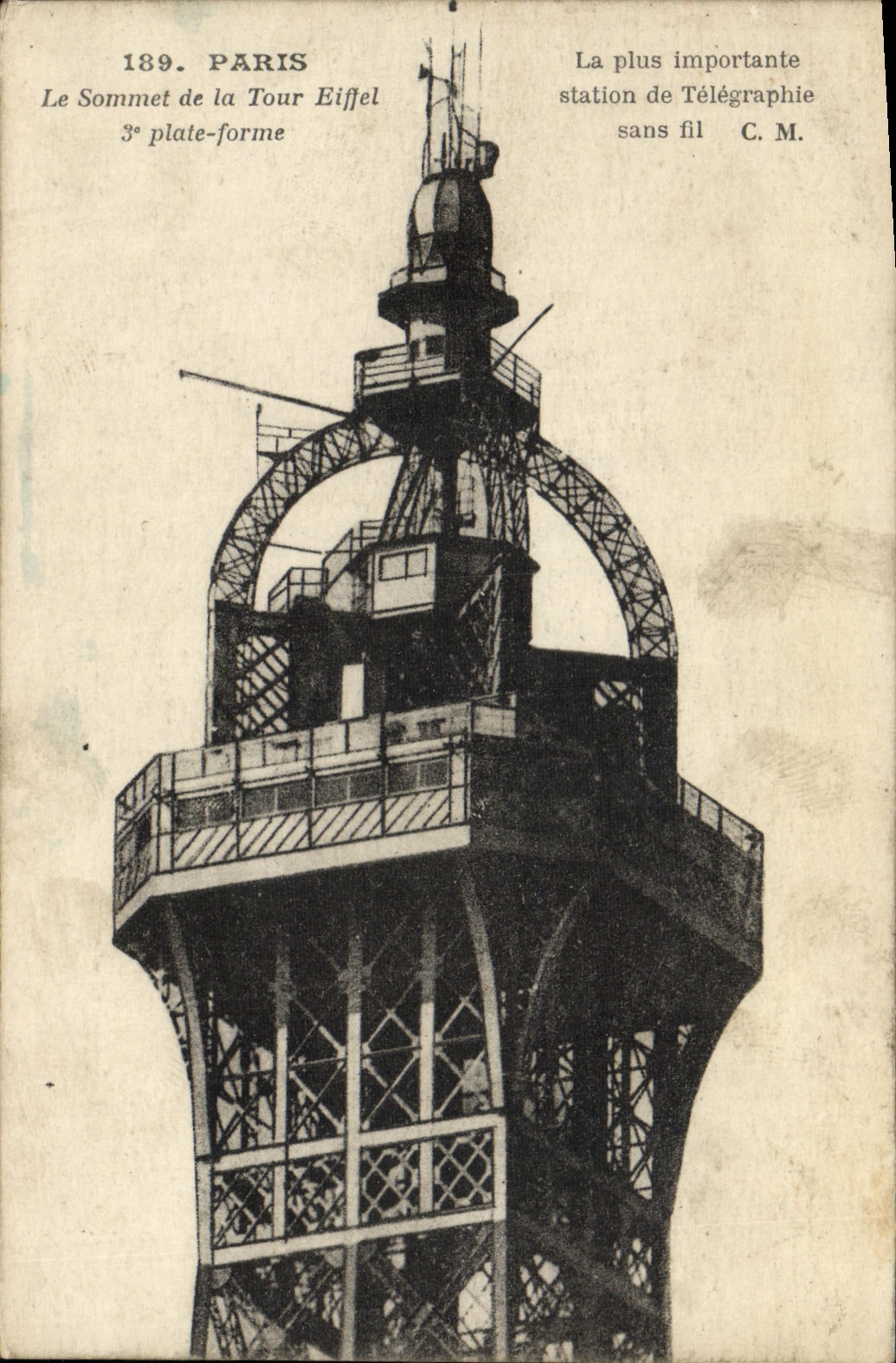 CPA Paris Le Sommet de La Tour Eiffel 3eme plateforme