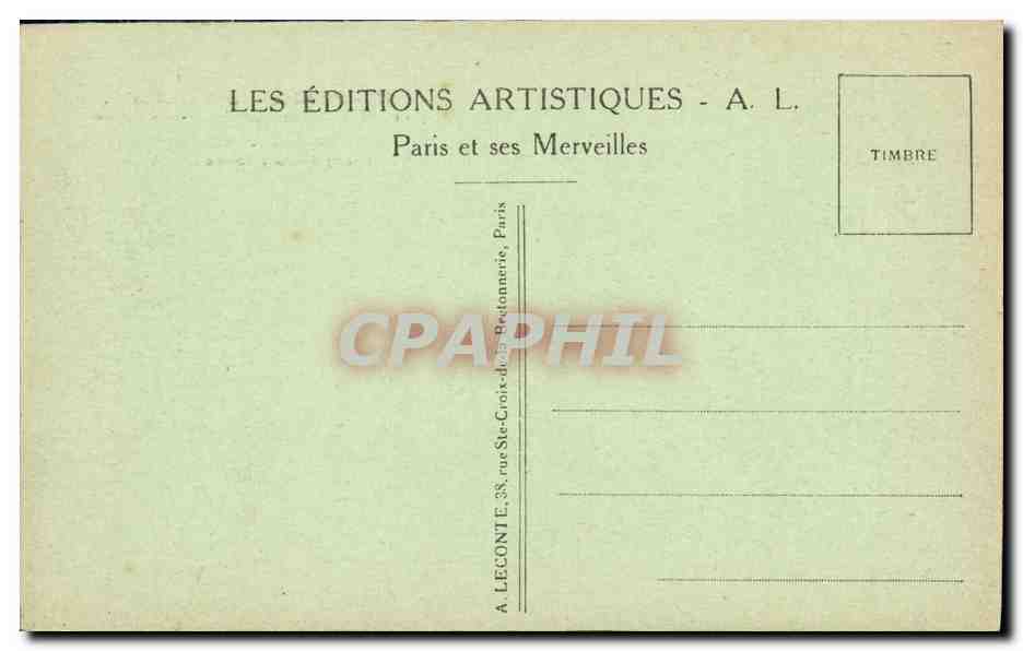 CPA Paris La Tour Eiffel et les jardins du Champ de Mars — Rückseite