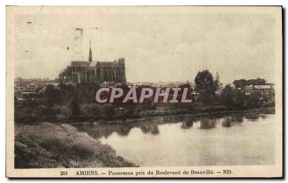 Antike Ansichtskarte Amiens Panorama Aufgenommen vom Boulevard de Beauville
