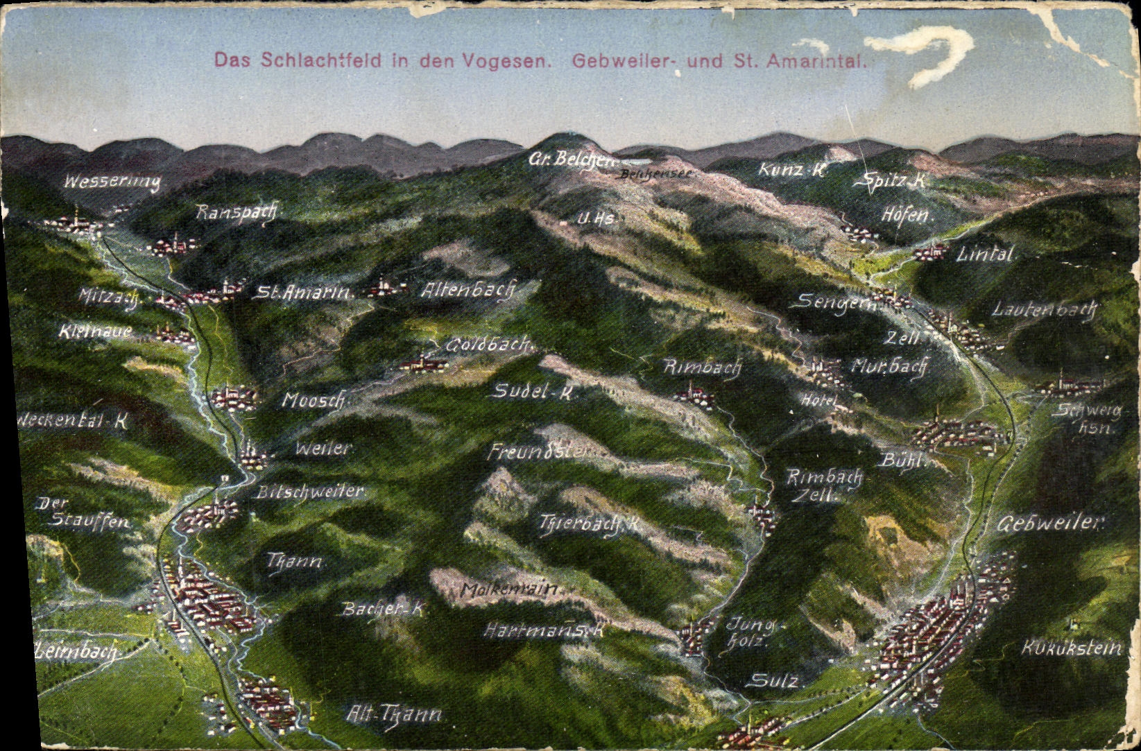 CPA Das Schlachtfeld in den Vogesen Gebweller
