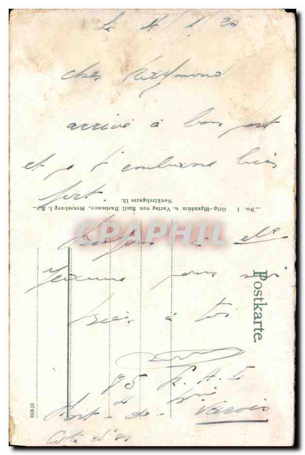 CPA Das Schlachtfeld in den Vogesen Gebweller — Rückseite