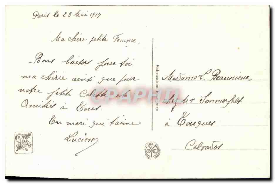 CPA Salon de Paris Masure Conte de grand mere — Verso