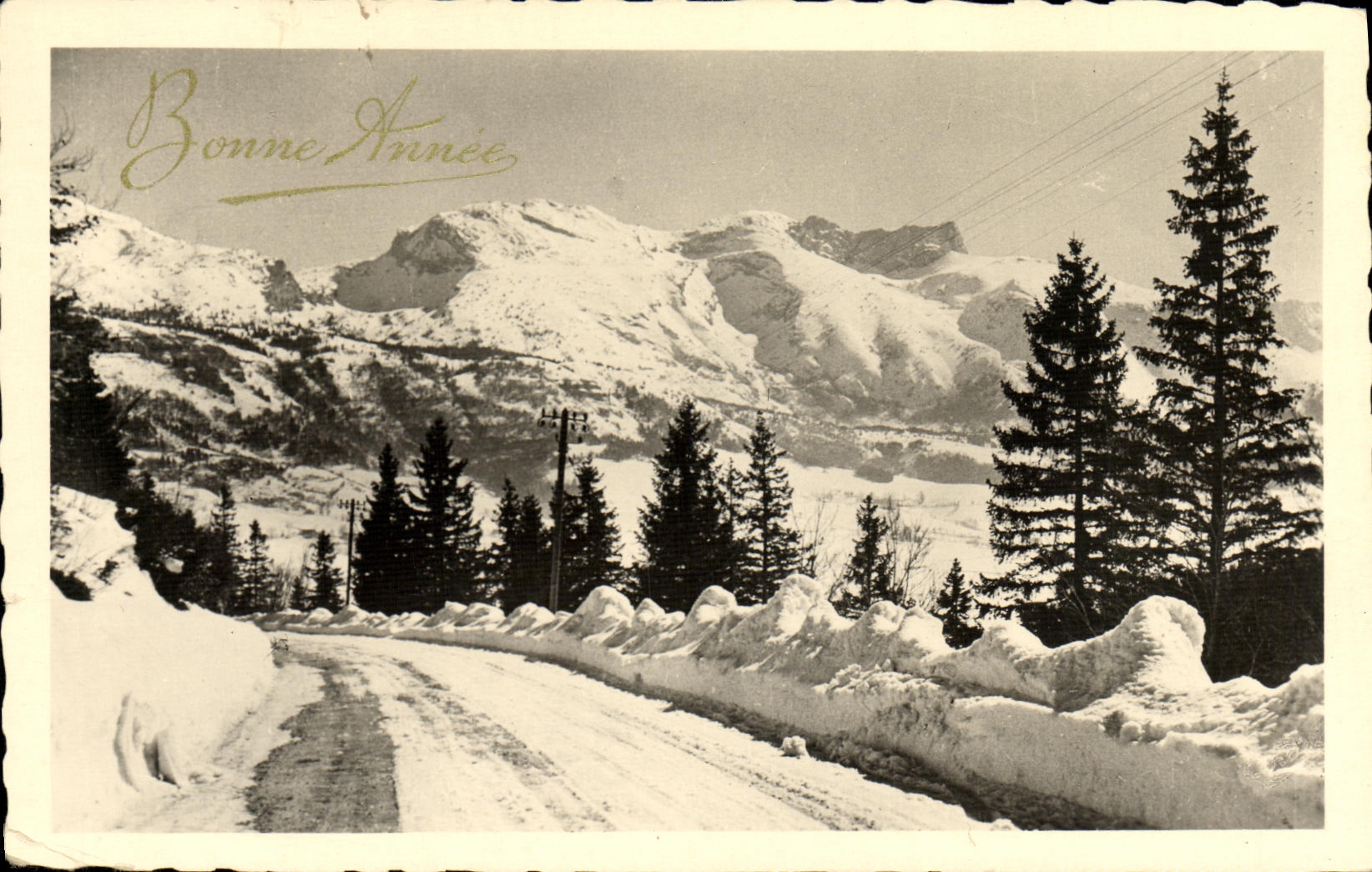 CPA Bonne Annee Alpes en hiver