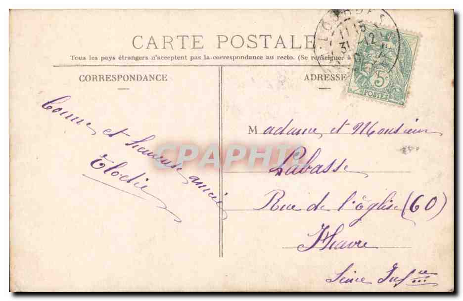 CPA Bonne Annee Femme Enfant — Rückseite