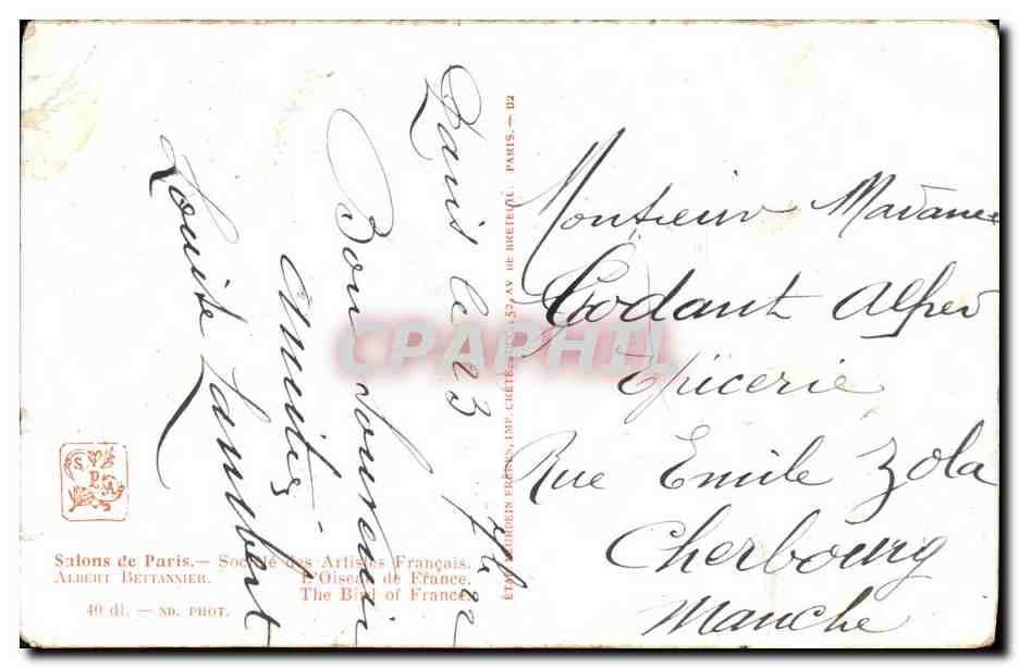 CPA Salon de Paris Bettanier L oiseau de France — Reverso