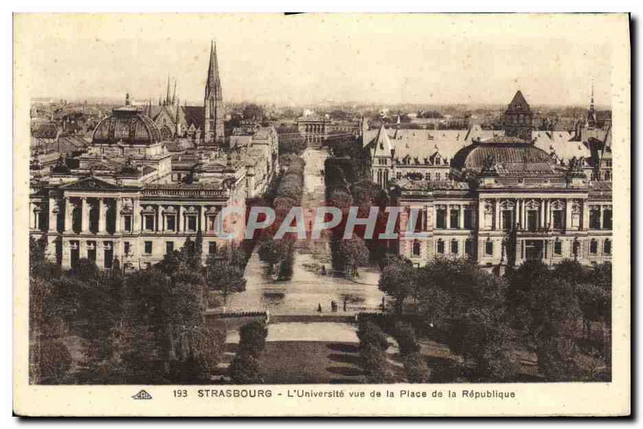 CPA Strasbourg L Universite vue de la Place de la Republique