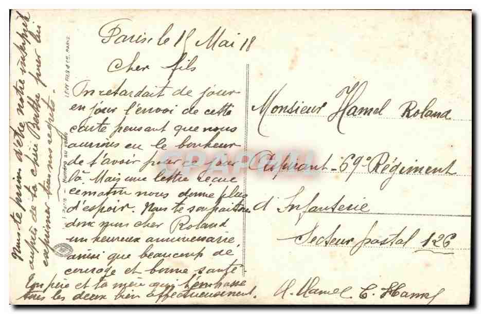 CPA Fantaise Fleurs — Verso