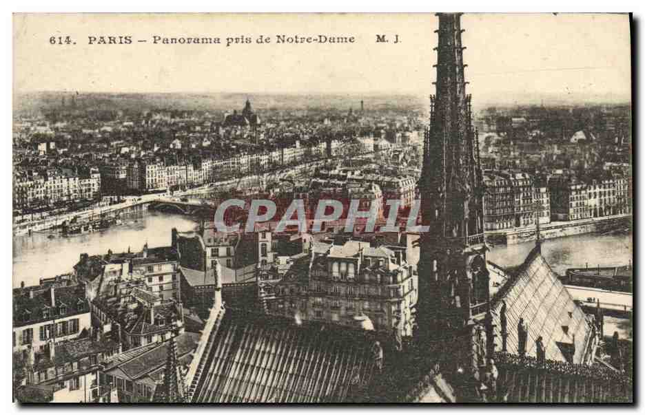 CPA Paris Panorama pris de Notre Dame