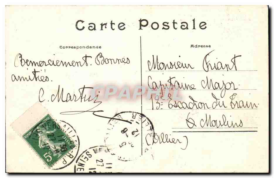 CPA Versailles Berceau de Diane Enlevement de Proserpine — Verso