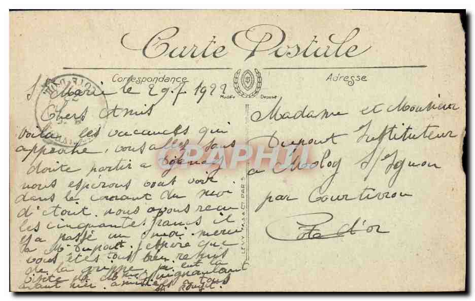 CPA Boulogne sur Mer Coquelin Moliere — Verso