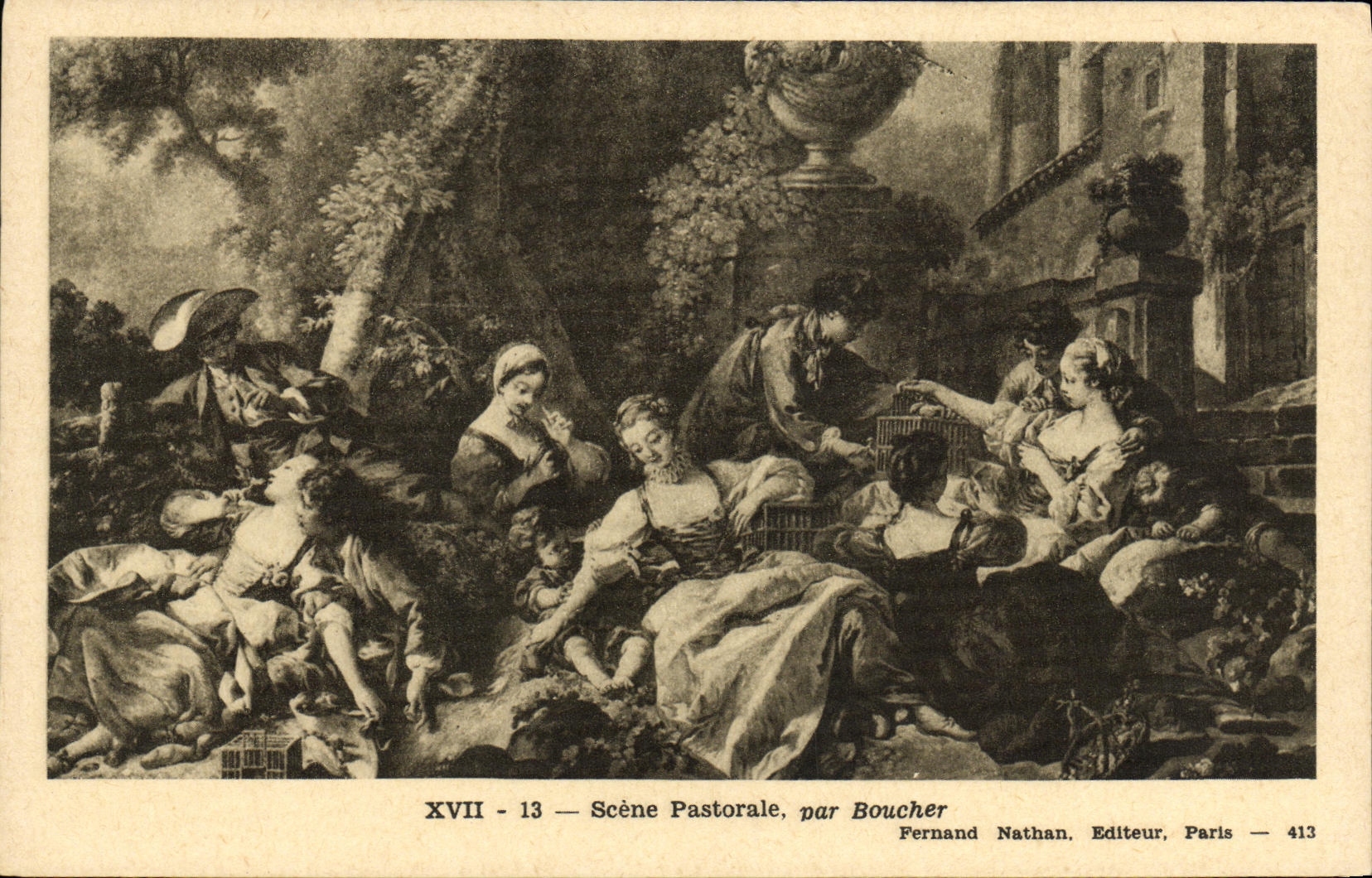 CPA XVll Scene Pastorale par Boucher 