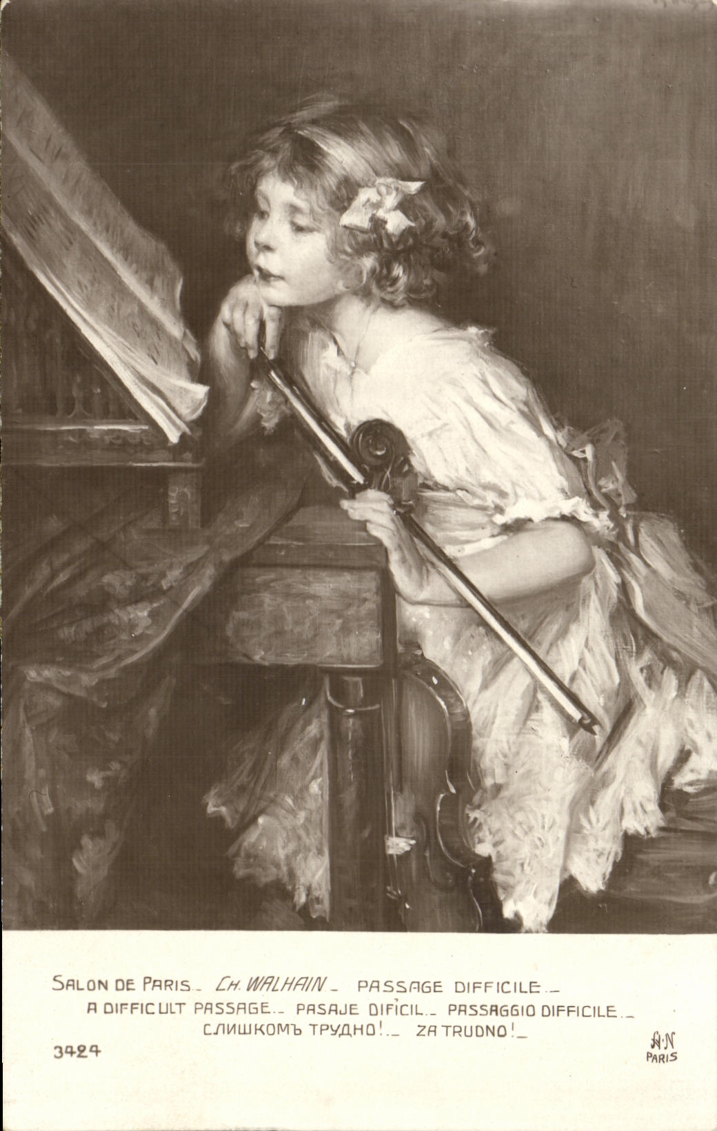 CPA Salon de Paris Ch Walhain Passage Difficile Violon Musique
