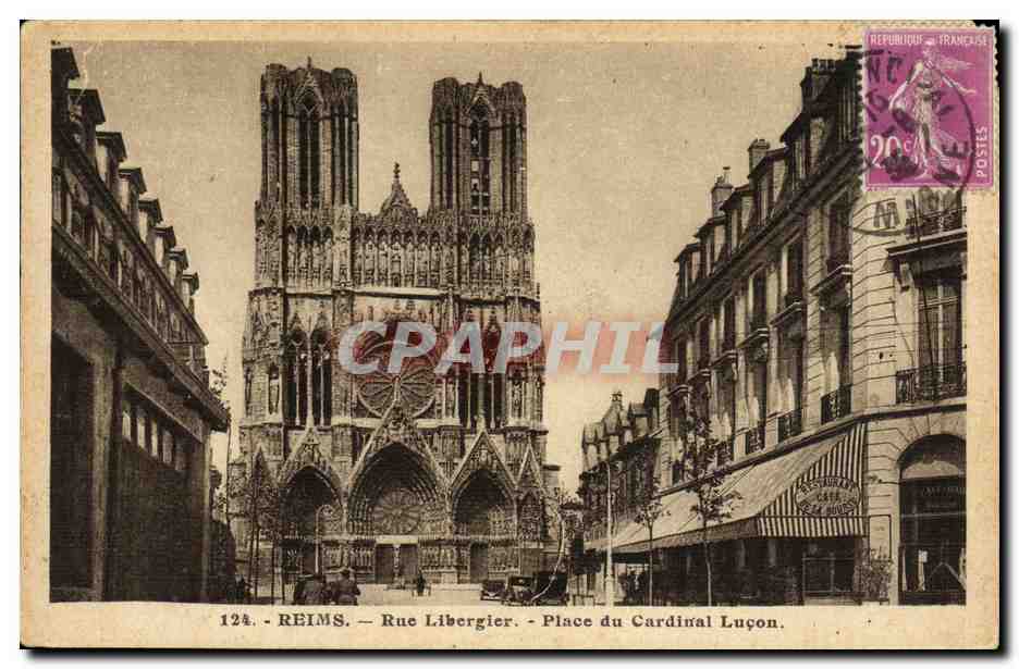 CPA Reims Rue Libergier Place du Cardinal Lucon