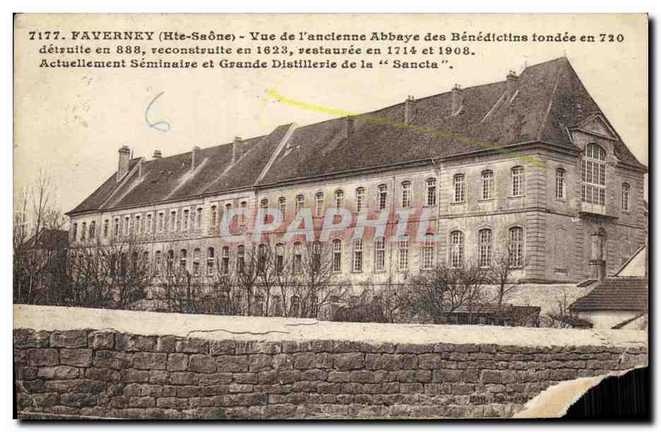 CPA Faverney Vue de l ancienne Abbaye des Benedictins tondee