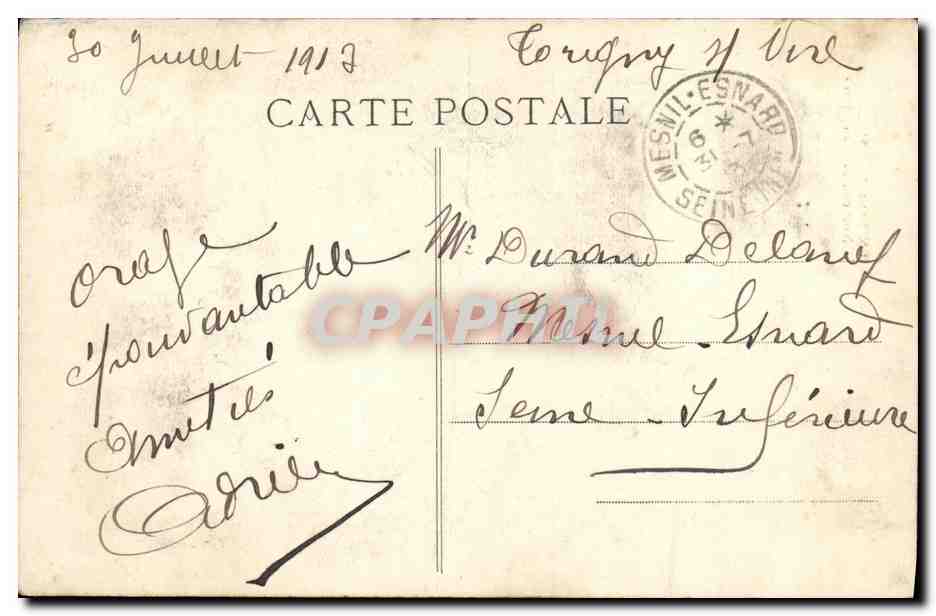 CPA En Normandie Not Cousin Jean Pierre Folklore Costume — Rückseite