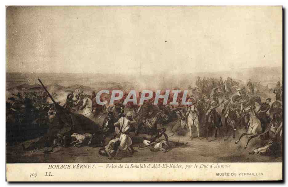 CPA Horace Vernet Musee de Versailles Prise de la Smalab d Abd el Kader par le duc d Aumale Militaria