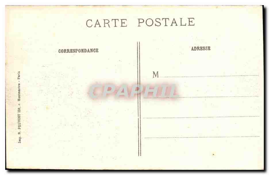 Champagne - Le bois Sabot — Tranchées allemandes bouleversées par le feu de notre artillerie — J. Courcier, 8 rue Simon-le-Franc, Paris — Verso