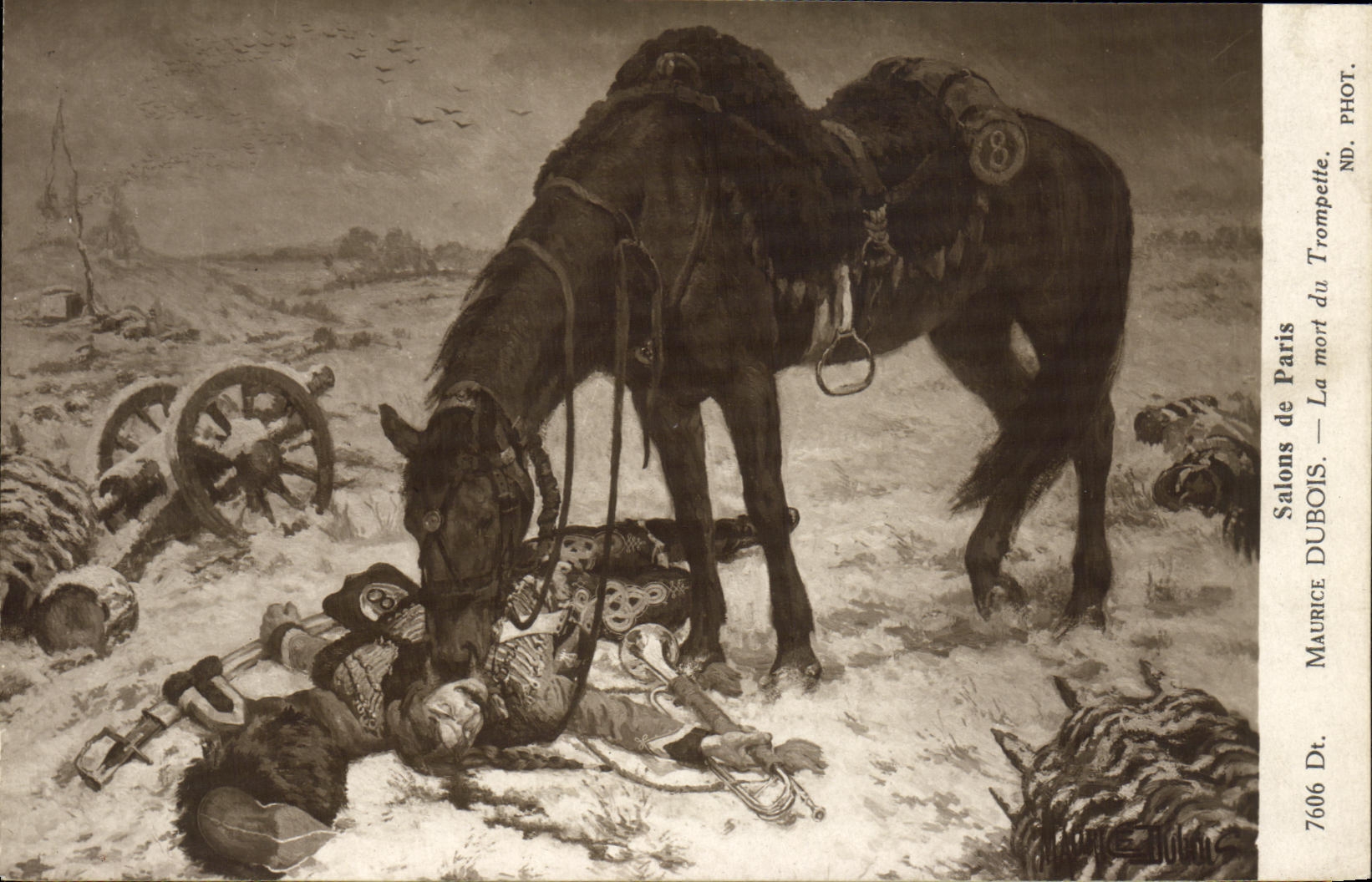 CPA Salons de Paris Maurice Dubois La Mort du Trompette Militarie cheval