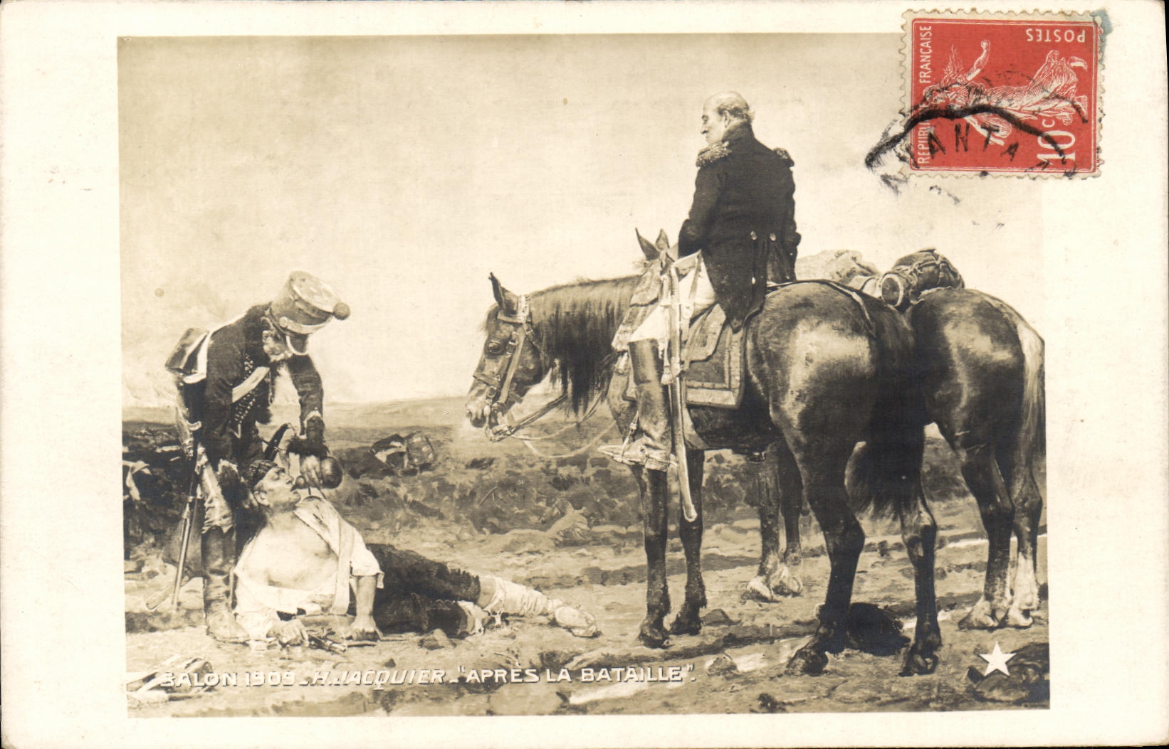 CPA Apres la Bataille Jacquier Salon 1909 Militaria