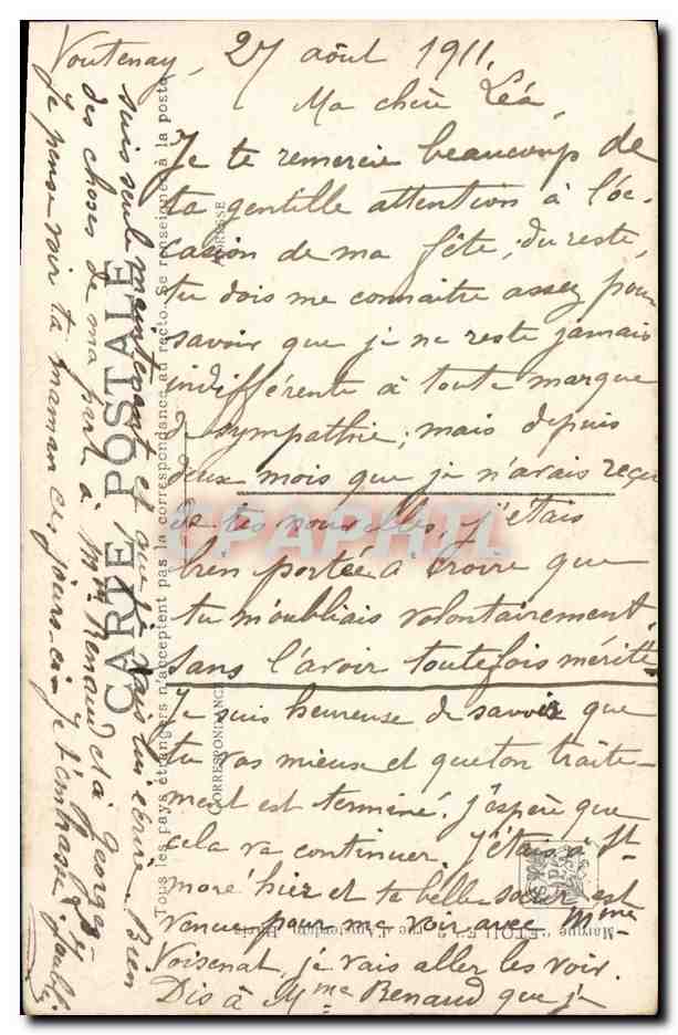 CPA Apres la Bataille Jacquier Salon 1909 Militaria — Verso