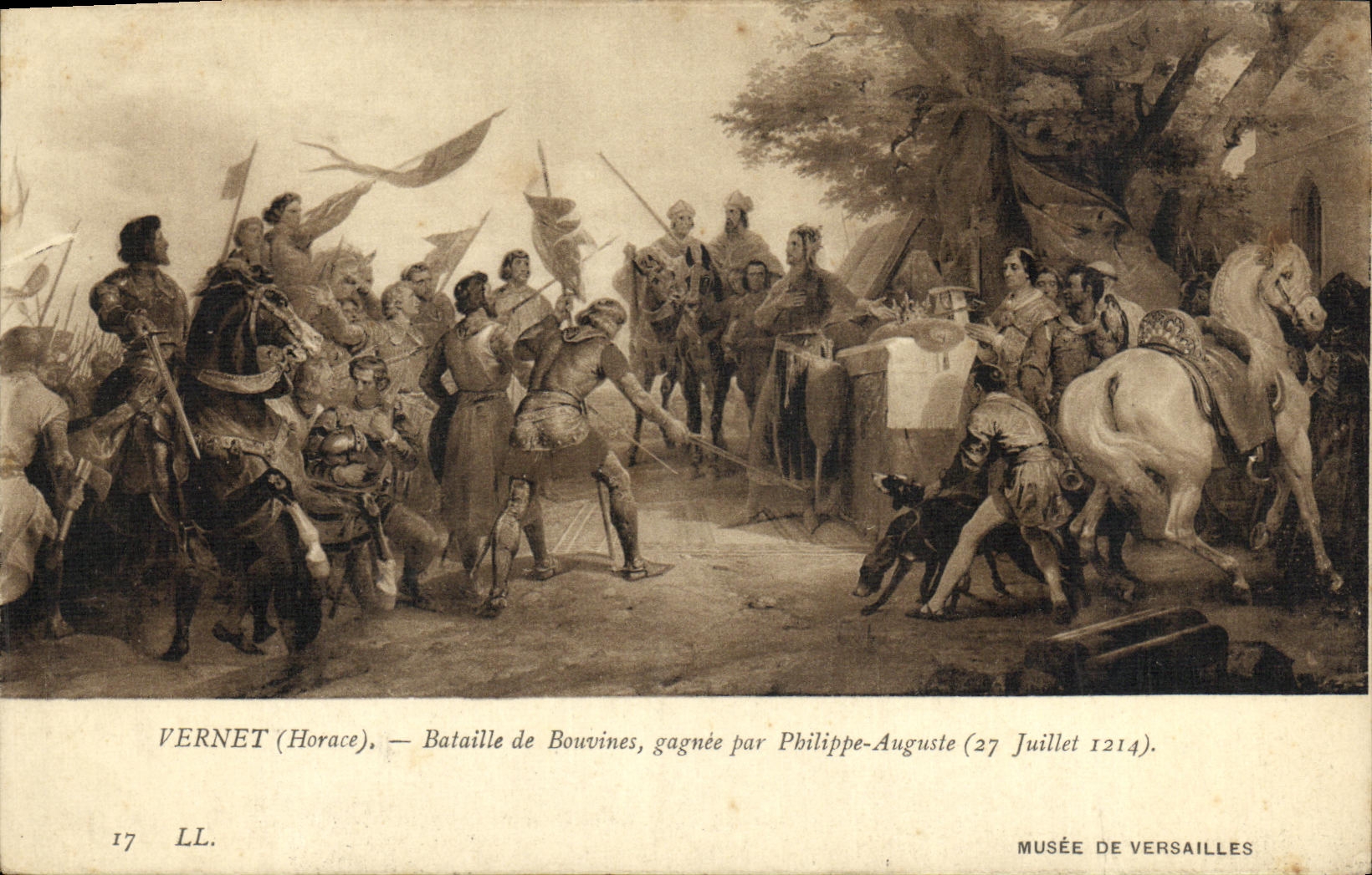 CPA Vernet Bataille de Bouvines gagnee par Philippe Auguste 27 juillet 1214 Militaria