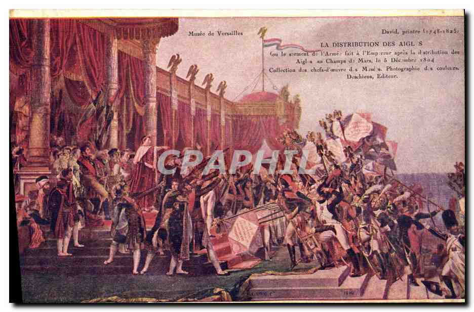 CPA Musee de Versailles La Distribution des Aigles Militaria