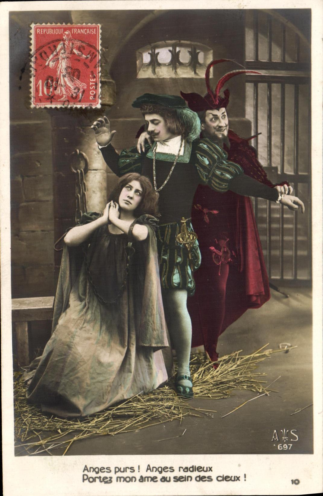 Escena teatral — Ángeles puros! Ángeles radiantes! — CPAPHIL n°697 - Anverso