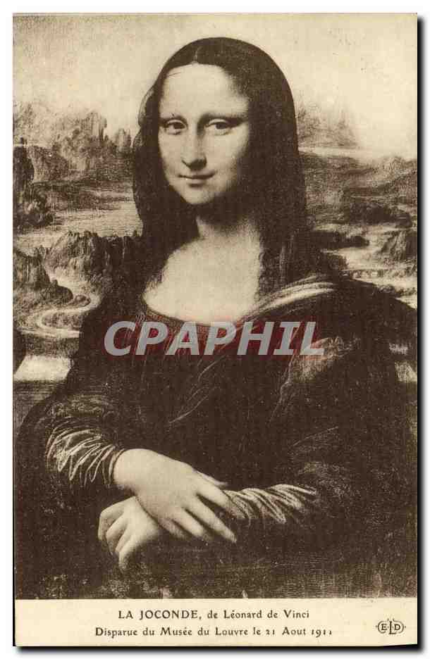 CPA La Joconde de Leonard de Vinci Disparue du Musee du Louvre le 21 Aout 1911