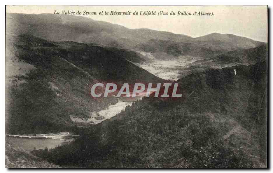 La Vallée de Sewen et le Réservoir de l'Alf Feld (Vus du Ballon d'Alsace) — vue panoramique — éditeur non identifié