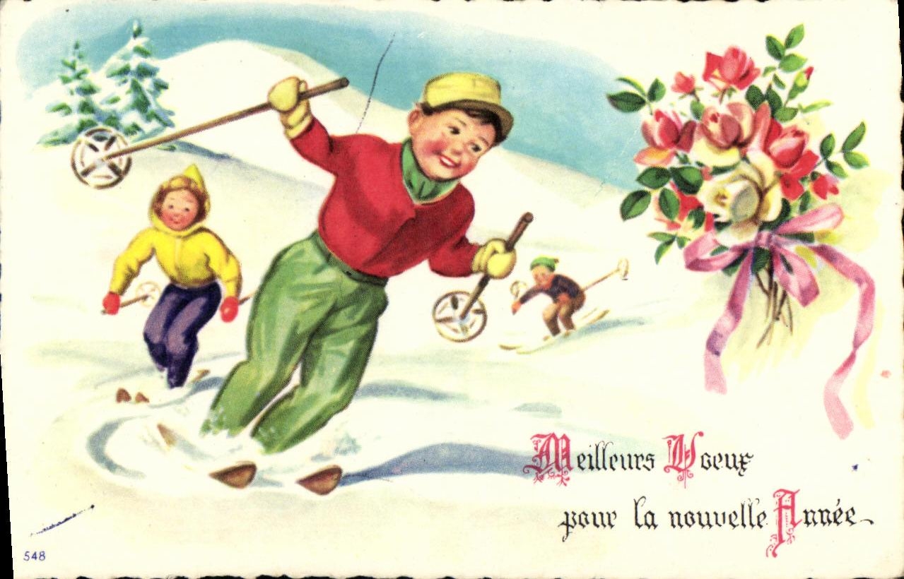 CPA Meilleurs Voeux Pour la nouvelle Annee Ski