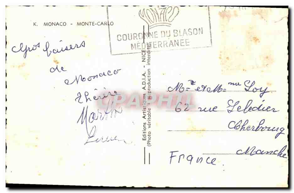 CPA Monaco Monte Carlo — Verso