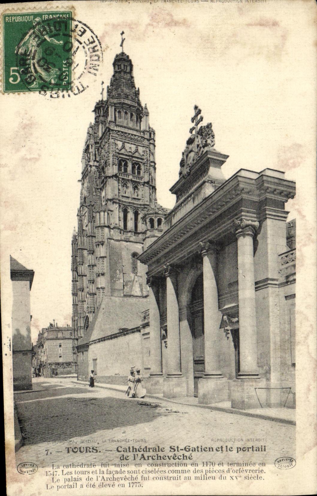 CPA Tours Cathedrale St Gatien et Portail de l Archeveche