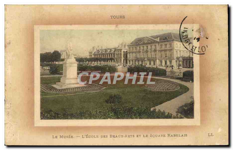 CPA Tours Le Musee L Ecole des Beaux Arts et le Square Rabelais
